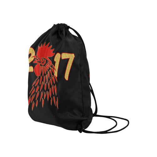 2017 gold Rooster Red Large Drawstring Bag Model 1604 (Twin Sides)  16.5"(W) * 19.3"(H)