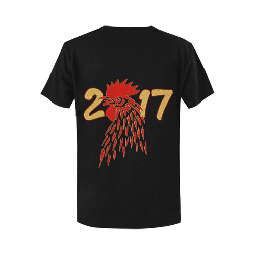 2017 gold Rooster Red Women's T-Shirt in USA Size (Two Sides Printing)