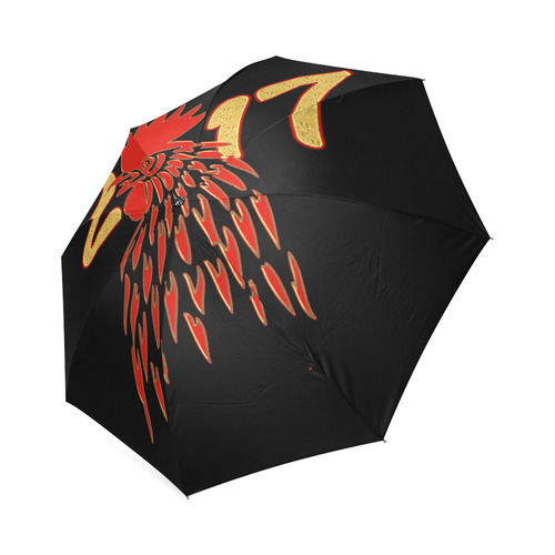 2017 gold Rooster Red Foldable Umbrella (Model U01)