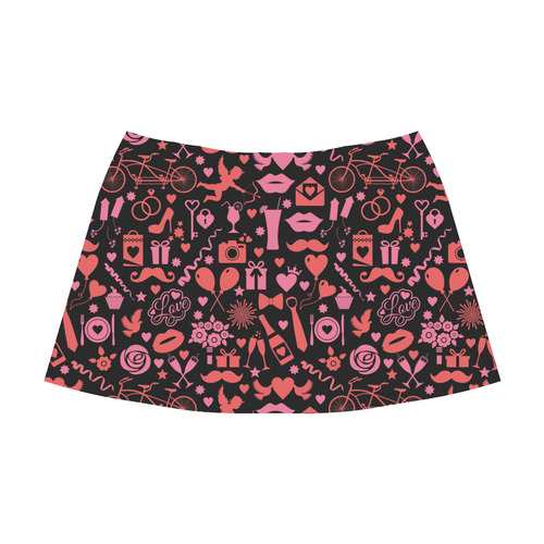 Pink Love Mnemosyne Women's Crepe Skirt (Model D16)