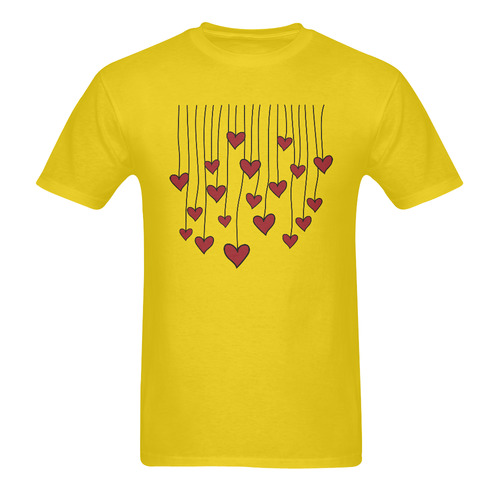 Waving Love Heart Garland Curtain Sunny Men's T- shirt (Model T06)