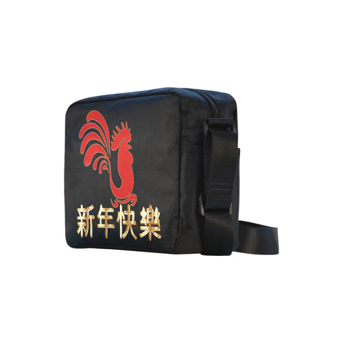 Chinese Happy New Year Rooster Gold Red Classic Cross-body Nylon Bags (Model 1632)