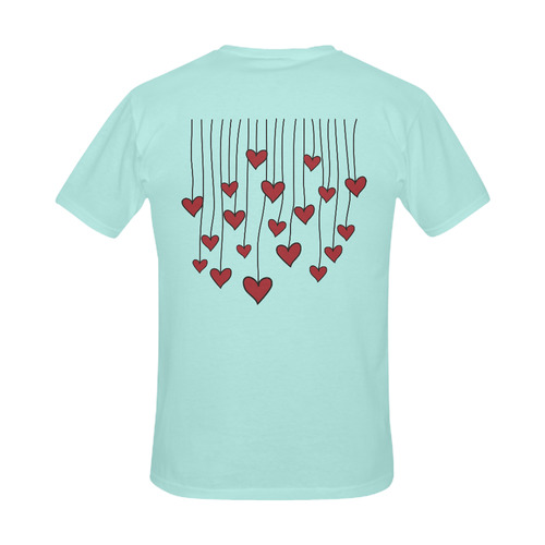 Waving Love Heart Garland Curtain Men's Slim Fit T-shirt (Model T13)