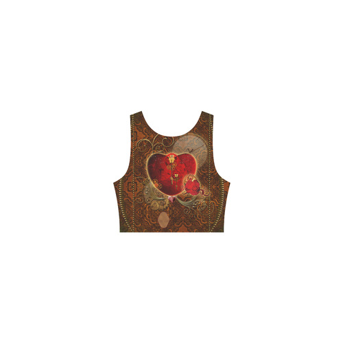 Steampunk, valentines heart with gears Atalanta Casual Sundress(Model D04)