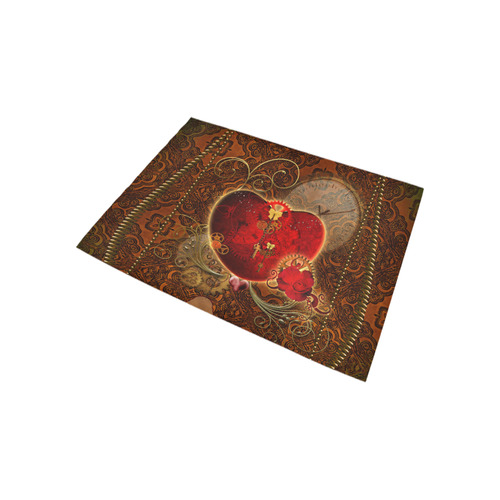Steampunk, valentines heart with gears Area Rug 5'3''x4'