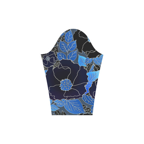 Beautiful Blue Floral Pattern Round Collar Dress (D22)