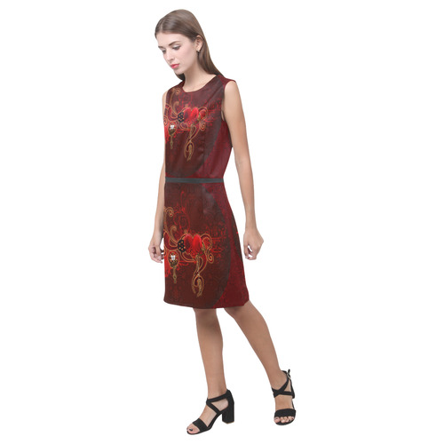 Wonderful steampunk design with heart Eos Women's Sleeveless Dress (Model D01)