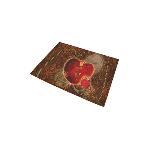 Steampunk, valentines heart with gears Area Rug 2'7"x 1'8‘’