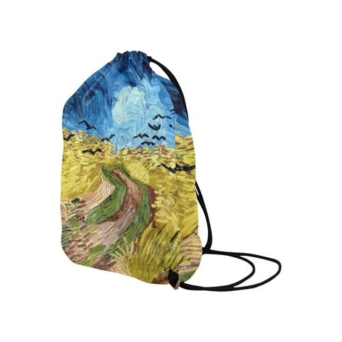 Vincent van Gogh Wheatfield with Crows Large Drawstring Bag Model 1604 (Twin Sides)  16.5"(W) * 19.3"(H)