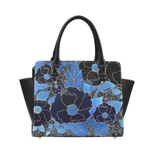 Beautiful Blue Floral Pattern Classic Shoulder Handbag (Model 1653)