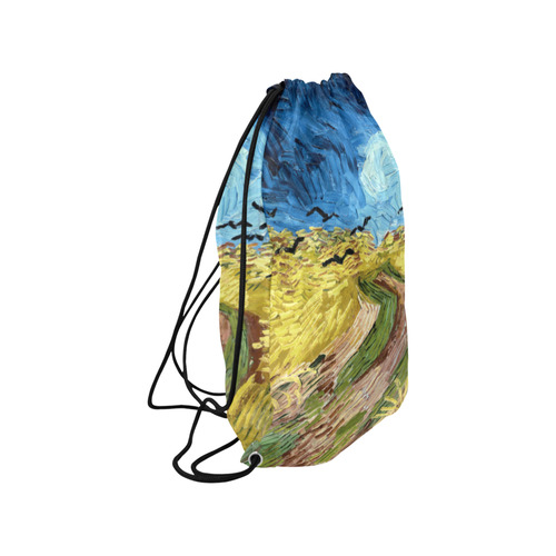 Vincent van Gogh Wheatfield with Crows Small Drawstring Bag Model 1604 (Twin Sides) 11"(W) * 17.7"(H)