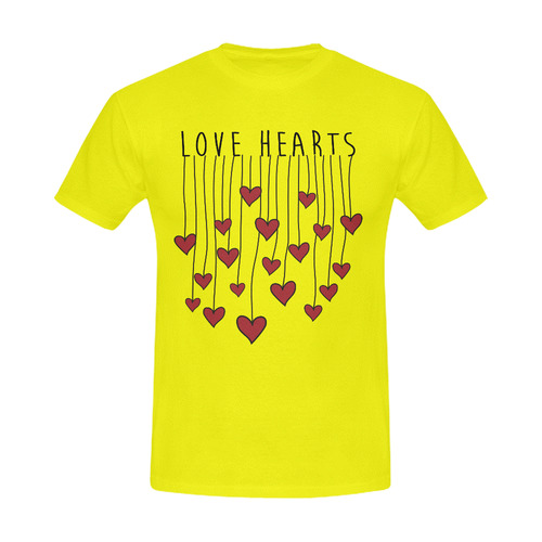 Words LOVE HEARTS Waving Garland Curtain Men's Slim Fit T-shirt (Model T13)