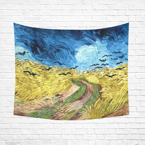 Vincent van Gogh Wheatfield with Crows Cotton Linen Wall Tapestry 60"x 51"