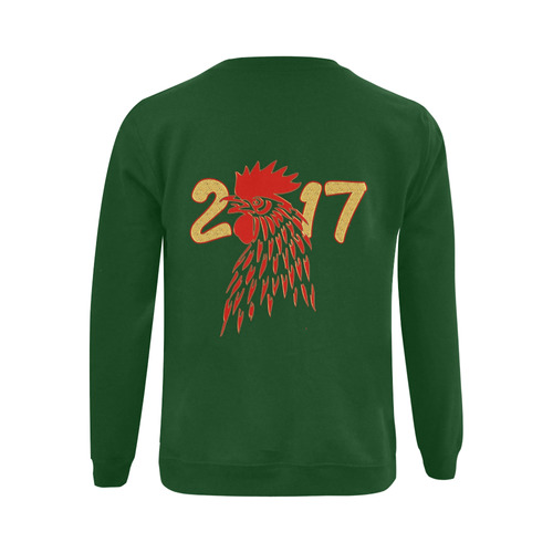 2017 gold Rooster Red Gildan Crewneck Sweatshirt(NEW) (Model H01)