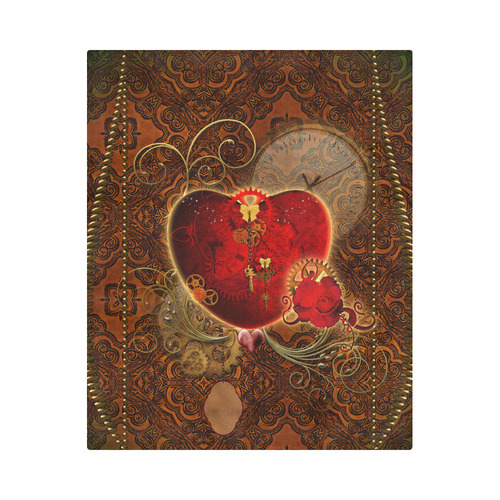 Steampunk, valentines heart with gears Duvet Cover 86"x70" ( All-over-print)