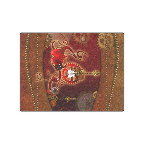 steampunk, hearts, clocks and gears Blanket 50"x60"