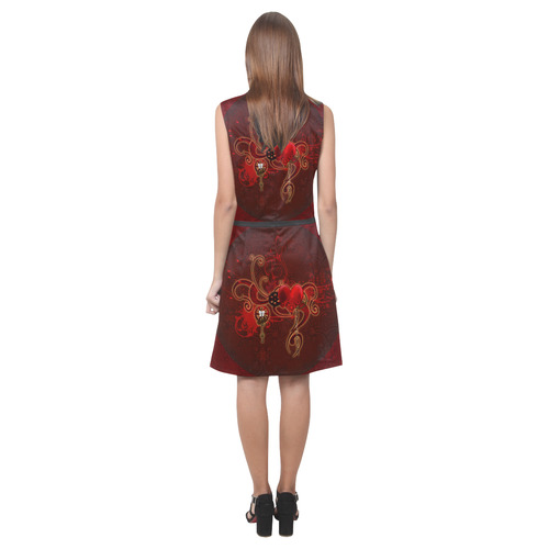 Wonderful steampunk design with heart Eos Women's Sleeveless Dress (Model D01)