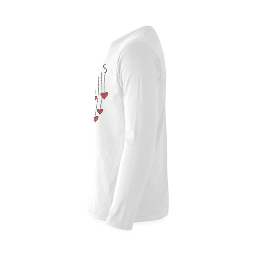Words LOVE HEARTS Waving Garland Curtain Sunny Men's T-shirt (long-sleeve) (Model T08)