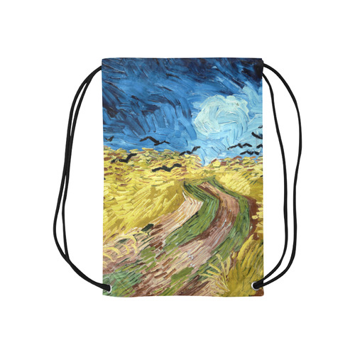 Vincent van Gogh Wheatfield with Crows Small Drawstring Bag Model 1604 (Twin Sides) 11"(W) * 17.7"(H)