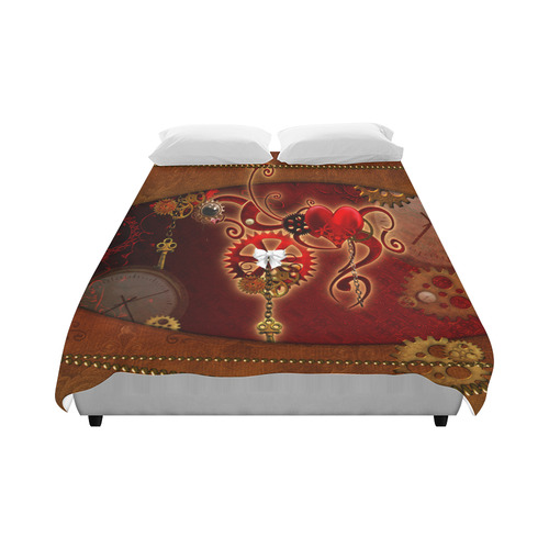 steampunk, hearts, clocks and gears Duvet Cover 86"x70" ( All-over-print)