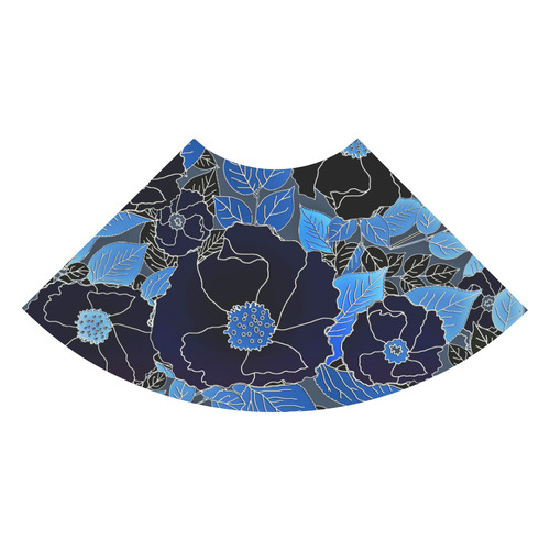 Beautiful Blue Floral Pattern 3/4 Sleeve Sundress (D23)