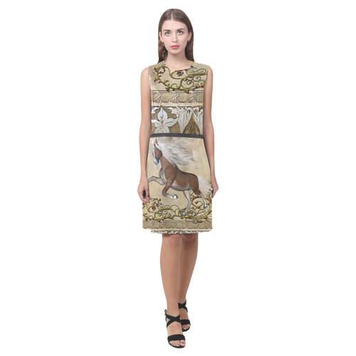 Wonderful wild horse Eos Women's Sleeveless Dress (Model D01)