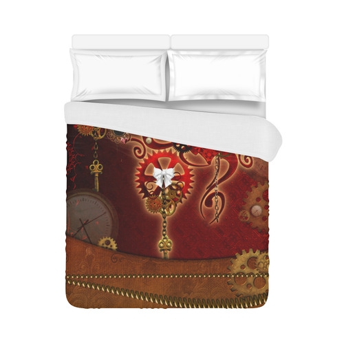 steampunk, hearts, clocks and gears Duvet Cover 86"x70" ( All-over-print)