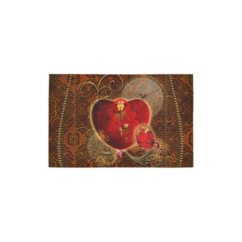 Steampunk, valentines heart with gears Area Rug 2'7"x 1'8‘’