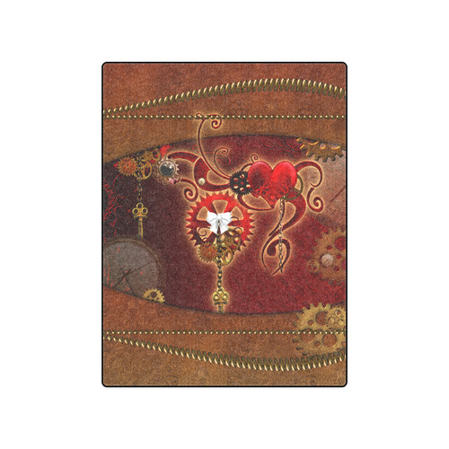 steampunk, hearts, clocks and gears Blanket 50"x60"