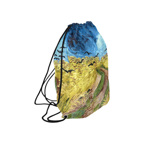 Vincent van Gogh Wheatfield with Crows Large Drawstring Bag Model 1604 (Twin Sides)  16.5"(W) * 19.3"(H)