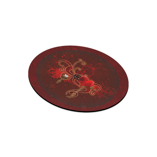 Wonderful steampunk design with heart Round Mousepad