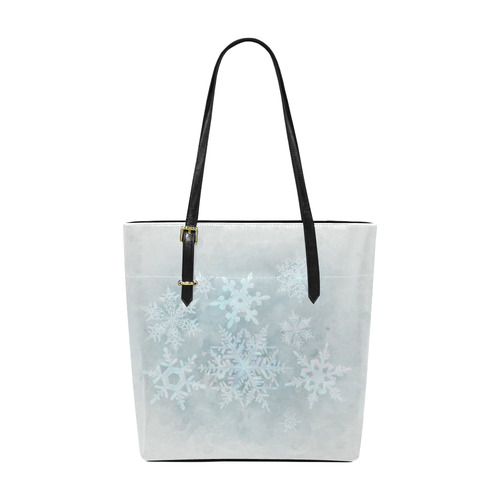 Snowflakes White and blue, Christmas Euramerican Tote Bag/Small (Model 1655)