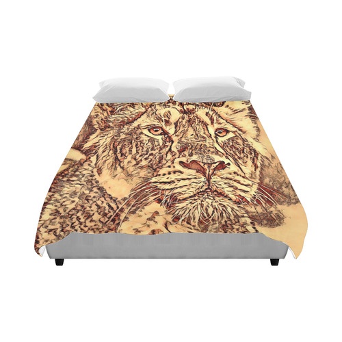 Animal ArtStudio Amazing Lion by JamColors 2 Duvet Cover 86"x70" ( All-over-print)