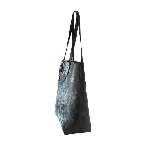 Snowflakes, snow, white and blue, Christmas Euramerican Tote Bag/Small (Model 1655)