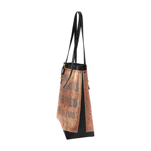 Spitting prohibited, penalty, photo Euramerican Tote Bag/Small (Model 1655)