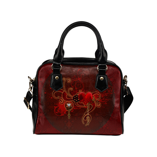 Wonderful steampunk design with heart Shoulder Handbag (Model 1634)