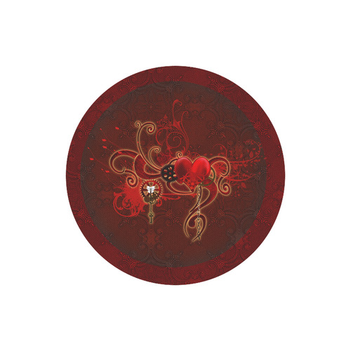 Wonderful steampunk design with heart Round Mousepad