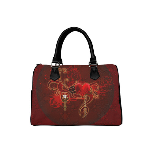 Wonderful steampunk design with heart Boston Handbag (Model 1621)