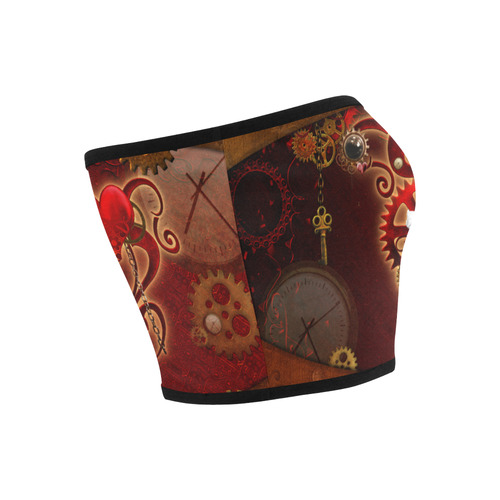 steampunk, hearts, clocks and gears Bandeau Top