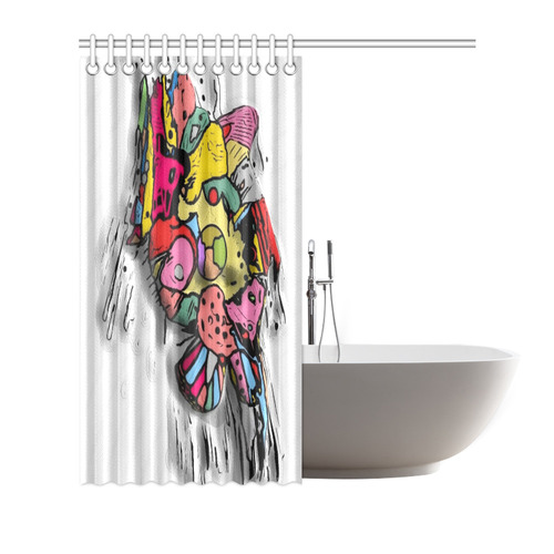 3d Popart By Nico Bielow Shower Curtain 72"x72"