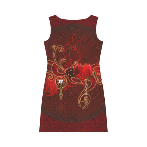 Wonderful steampunk design with heart Round Collar Dress (D22)