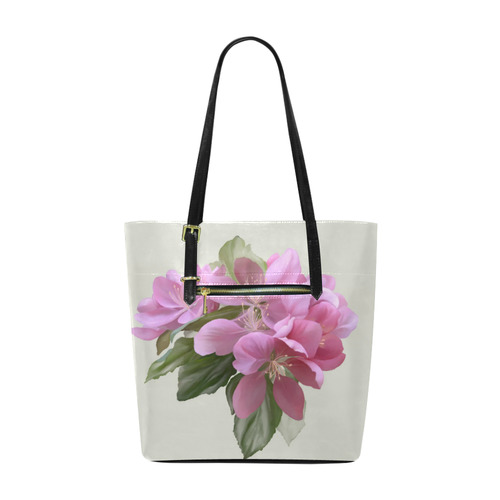 Pink Blossom Branch, , floral watercolor Euramerican Tote Bag/Small (Model 1655)