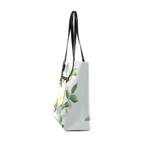 Yellow Rose on light blue floral watercolor Euramerican Tote Bag/Small (Model 1655)