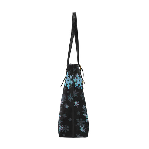 Snowflakes, Blue snow, Christmas Euramerican Tote Bag/Small (Model 1655)