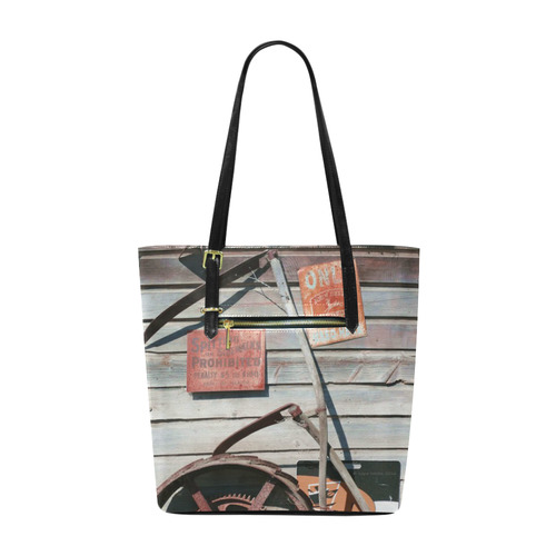 Spitting on sidewalks prohibited, photo Euramerican Tote Bag/Small (Model 1655)