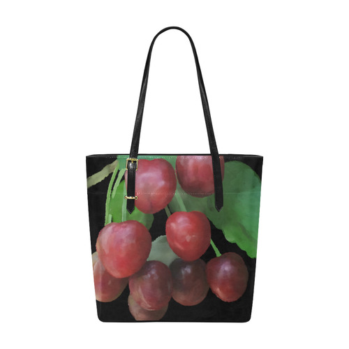 Sour Cherry, watercolor, fruit Euramerican Tote Bag/Small (Model 1655)