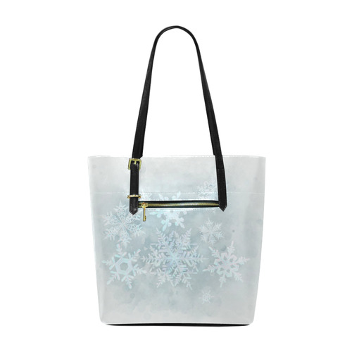 Snowflakes White and blue, Christmas Euramerican Tote Bag/Small (Model 1655)