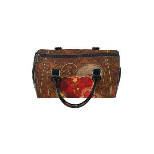Steampunk, valentines heart with gears Boston Handbag (Model 1621)