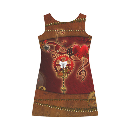 steampunk, hearts, clocks and gears Bateau A-Line Skirt (D21)