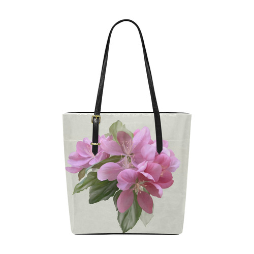 Pink Blossom Branch, , floral watercolor Euramerican Tote Bag/Small (Model 1655)